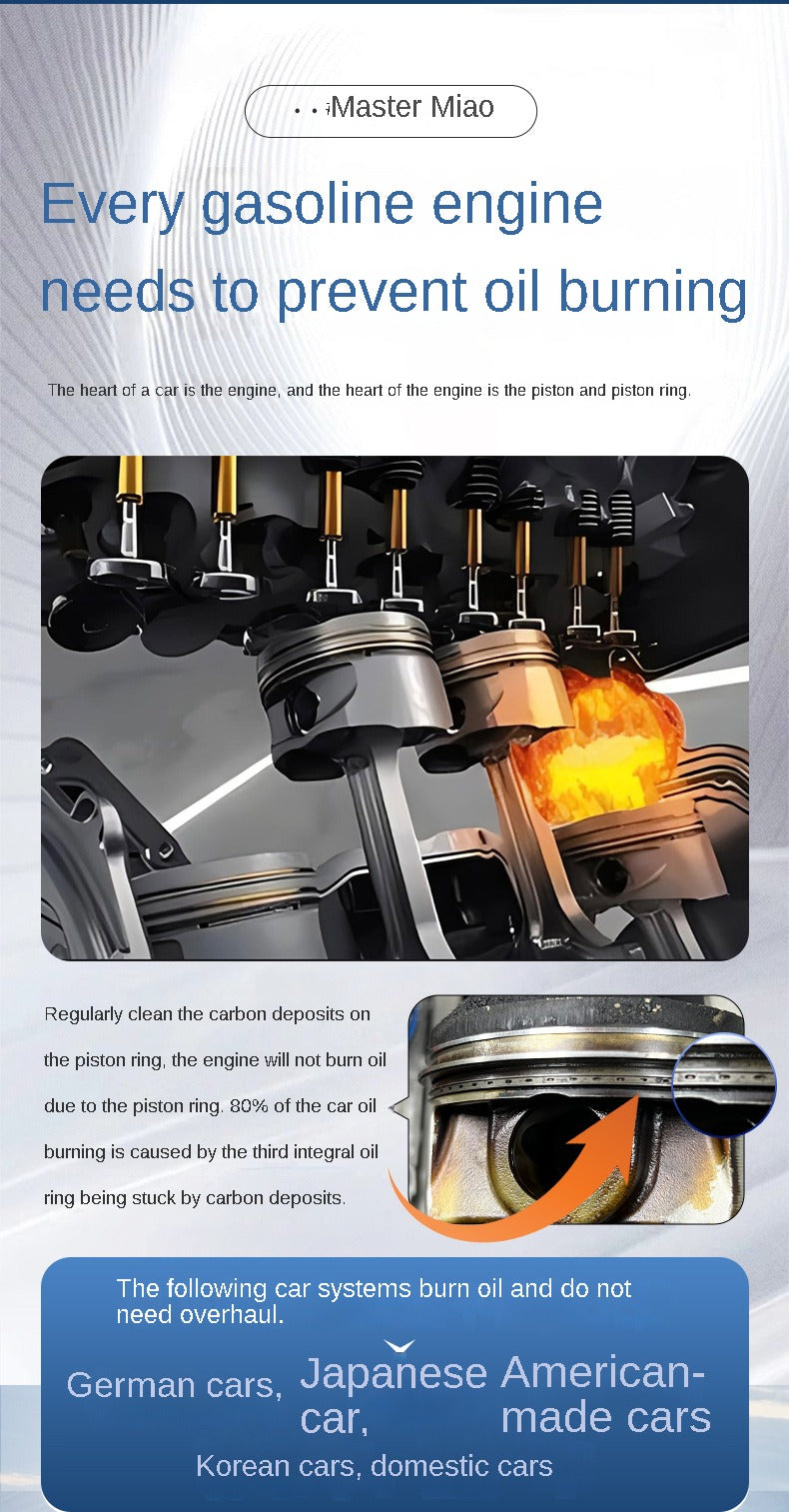 Master Miao Engine Care Additive, Sludge & Carbon Cleaner, Improve Engine Performance & Reduce Oil Burn